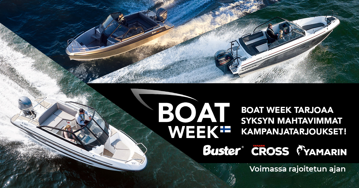 Boat Week on jälleen täällä! Nappaa syksyn parhaat Buster, Yamarin ja Yamarin Cross - tarjoukset ja nauti syksystä laatuveneen kyydissä!